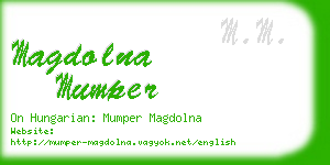 magdolna mumper business card